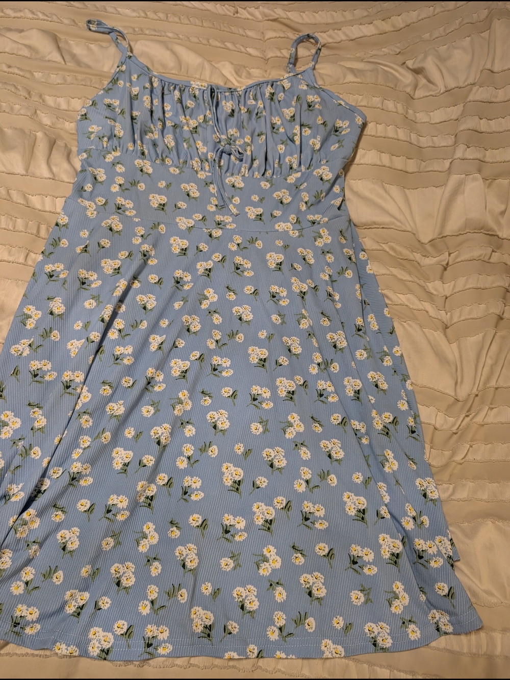 SHEIN Light Blue Floral Spaghetti Strap A-Line Dress